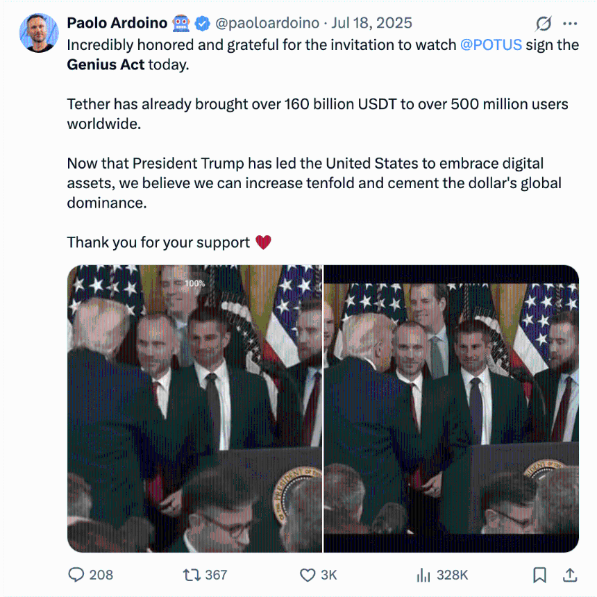 Paolo Ardoino on GENIUS Act