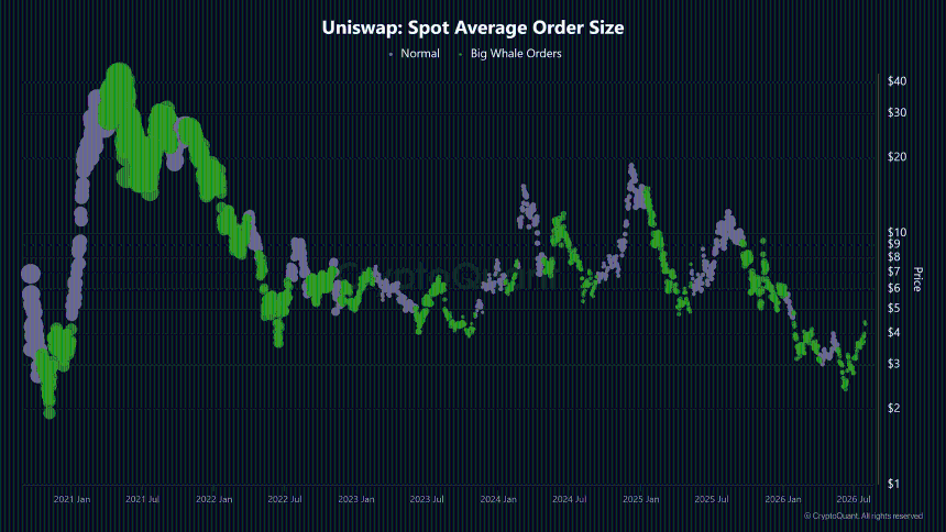 Uniswap现货平均订单规模