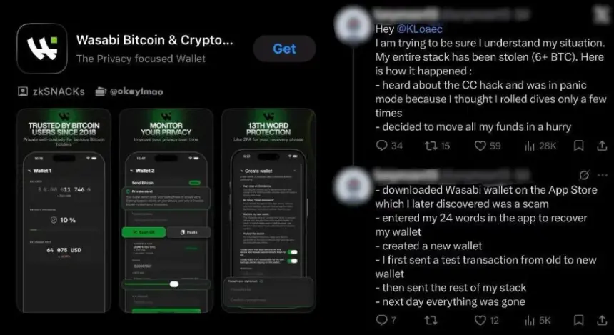 假冒Wasabi应用在苹果App Store中