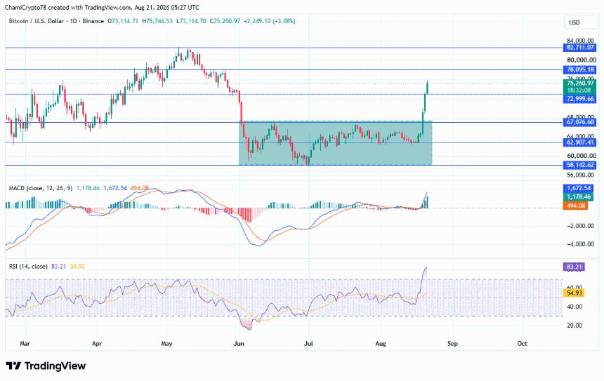 BTC价格走势 来源：TradingView