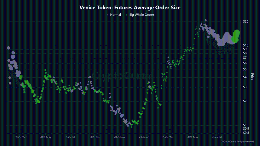 Venice Token期货平均订单规模数据