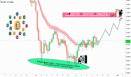比特币BTC/USDT日内至波段交易策略：看涨突破目标直指7万美元